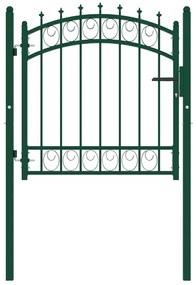 Πόρτα Περίφραξης με Ακίδες Πράσινη 100 x 100 εκ. Ατσάλινη