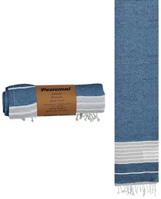 Πετσέτα Θαλάσσης Pestemal Βαμβακερή Dark Blue 90x180εκ. Summer tiempo 42-823