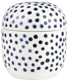 Διακοσμητικό Δοχείο Με Καπάκι Blue Dots LBTRD0015043 10x11,5cm White-Blue Raeder κεραμικο