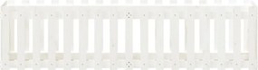 vidaXL Ζαρντινιέρα με Σχέδιο Φράχτη Λευκή 200x50x50 εκ. Μασίφ Πεύκο