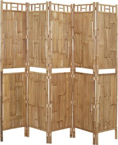vidaXL Διαχωριστικό Δωματίου με 5 Πάνελ 200 x 180 εκ. από Μπαμπού