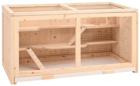 vidaXL Κλουβί Χάμστερ 104 x 52 x 54 εκ. από Μασίφ Ξύλο Ελάτης