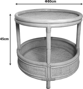 Βοηθητικό τραπέζι Moody PE rattan φυσικό Φ55x51εκ