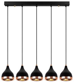 Φωτιστικό Οροφής - Ράγα Yildo 892OPV1857 85x15x135cm 5xE27 40W Black-Copper Opviq