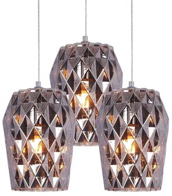 Φωτιστικό Οροφής 77-3722 SE4288S-03 Luca Smoke Glass Chrome Homelighting Glass
