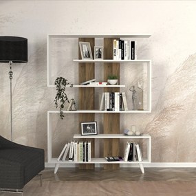 Βιβλιοθήκη Λευκό / Καρυδί NOPREGO 120x20x162