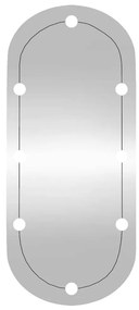 vidaXL Καθρέφτης Τοίχου Οβάλ με Φώτα LED 40 x 90 εκ. από Γυαλί