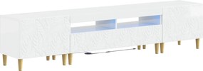 vidaXL 3 Τεμάχια LED Τηλεοπτική Ντουλάπα DELFT Γυαλιστερό Λευκό