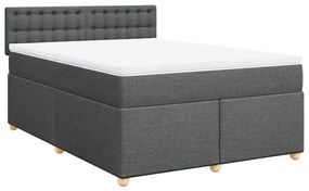 ΚΡΕΒΑΤΙ BOXSPRING ΜΕ ΣΤΡΩΜΑ ΣΚΟΥΡΟ ΓΚΡΙ 140X190 ΕΚ. ΥΦΑΣΜΑΤΙΝΟ 3288990