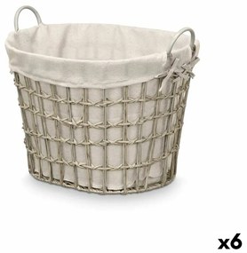 Καλάθι Kipit Γκρι πολυεστέρας Ύφασμα πολυπροπυλένιο Σίδερο Πλαστική ύλη 50 % βαμβάκι (x6)