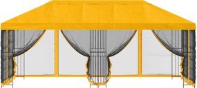 vidaXL Κιόσκι με Πλαϊνές Τοίχους 6 x 3 m Κίτρινο