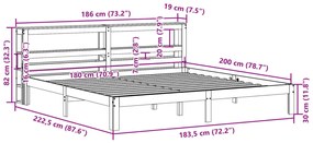 ΠΛΑΙΣΙΟ ΚΡΕΒΑΤΙΟΥ ΜΕ ΚΕΦΑΛΑΡΙ 180X200 ΕΚ. ΑΠΟ ΜΑΣΙΦ ΞΥΛΟ ΠΕΥΚΟΥ 3306054