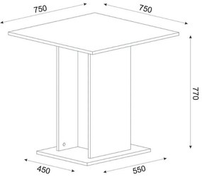 ΤΡΑΠΕΖΙ ALLOS MEGAPAP ΧΡΩΜΑ SAPPHIRE OAK 75X75X77ΕΚ.