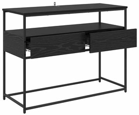 vidaXL Τραπέζι κονσόλας Μαύρη Οξυά 100 x 40 x 75 cm Επεξεργασμένο ξύλο