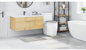 vidaXL Πατάκι μπάνιου 3 pcs Γκρι 50 x 50 cm Πολυπροπυλένιο