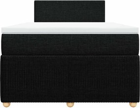 vidaXL Κρεβάτι Boxspring με Στρώμα Μαύρο 120x190 εκ. Υφασμάτινο