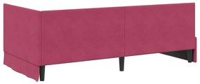 vidaXL Κρεβάτι Γωνίας με κεφαλάρι Μπορντό 90 x 200 cm Βελούδο
