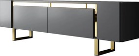 Έπιπλο Τηλεόρασης Ανθρακί / Χρυσό SEFEL 180x30x16