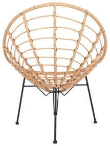 ΠΟΛΥΘΡΟΝΑ ΤΥΠΟΥ ΦΩΛΙΑ ΜΕΤΑΛΛΙΚΗ ALLEGRA HM5458.11 ΜΕ WICKER ΜΠΕΖ 73x78x88Υεκ.