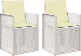 vidaXL Καρέκλες Εστιατορίου Κήπου 2 pcs Λευκό και Κρεμ PP