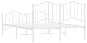 Πλαίσιο Κρεβατιού με Κεφαλάρι/Ποδαρικό Λευκό 140x200εκ. Μέταλλο - Λευκό