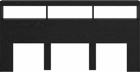 vidaXL Κεφαλάρι Μαύρη Οξυά 200 x 17 x 102 cm Επεξεργασμένο ξύλο