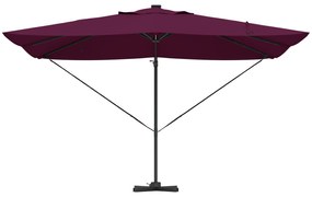 vidaXL Cantilever Roma Parasol με LEDs Μπορντώ 352x251x265 εκ. Αλουμίνιο