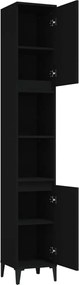 vidaXL Ντουλάπι Μπάνιου Μαύρο 30x30x190 εκ. Επεξεργασμένο Ξύλο