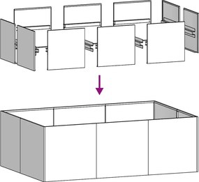 vidaXL Ζαρντινιέρα Μαύρη 120x80x40 εκ. από Χάλυβα