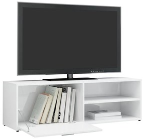 vidaXL Έπιπλο Τηλεόρασης Γυαλιστερό Λευκό 120x34x37 εκ. Επεξ. Ξύλο