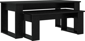 vidaXL Σετ Τραπεζιού Για Καφέ 2 pcs Μαύρη Οξυά Επεξεργασμένο ξύλο