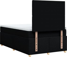 vidaXL Κρεβάτι Boxspring με Στρώμα Μαύρο 120x190 εκ. Υφασμάτινο