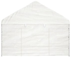 Κιόσκι με Τέντα Λευκό 6,69 x 4,08 x 3,22 μ. από Πολυαιθυλένιο - Λευκό