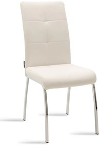 Καρέκλα Ariadne pakoworld PU λευκό-πόδι χρωμίου