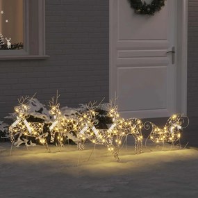 vidaXL LED Ελάφια με 40 LED 5 pcs Χρυσό PET