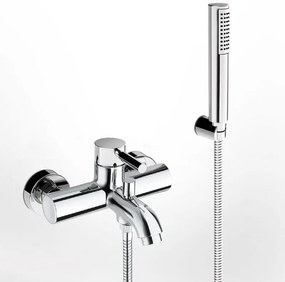 La Torre Tech Chrome Μπαταρία Λουτρού Mε Τηλέφωνο,Επίτοιχο Aναπαυτήριο Τηλεφώνου&amp;Άθραυστο Σπιράλ 12019-100 38/40000-100