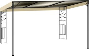 vidaXL Κιόσκι Επιτοίχιο Κρεμ 4 x 3 x 2,5 μ.