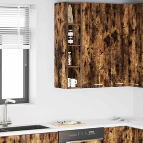 vidaXL Κρεμαστό ντουλάπι Riga Καπνιστό Δρύς 20 x 29,5 x 100 εκ.