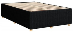 Κρεβάτι Boxspring με Στρώμα Μαύρο 120x200 εκ. Υφασμάτινο - Μαύρο