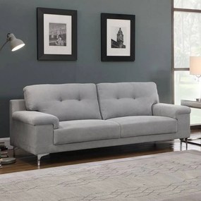 Kαναπές Τριθέσιος Note Ε965,32 211x89x85cm Light Grey Μέταλλο,Ύφασμα