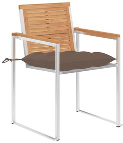 vidaXL Καρέκλες Κήπου 6 τεμ. από Μασίφ Ξύλο Teak με Μαξιλάρια