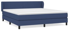 vidaXL Κρεβάτι Boxspring με Στρώμα Μπλε 180x200 εκ. Υφασμάτινο