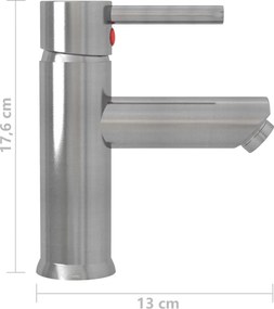 vidaXL Μπαταρία Νιπτήρα Μπάνιου Ασημί 130 x 176 χιλ.