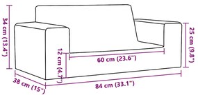 vidaXL Καναπές Παιδικός Διθέσιος Ανθρακί από Μαλακό Βελουτέ Ύφασμα
