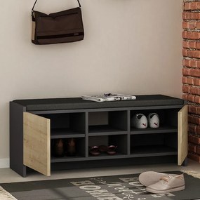 Παπουτσοθήκη Zulla Megapap χρώμα ανθρακί - sapphire oak 110x37x43εκ.