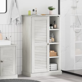 vidaXL Ντουλάπι Μπάνιου Λευκό 68 x 34 x 110 εκ. Μασίφ ξύλο πεύκου