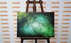 Εικόνα Mandala με γαλαξιακό φόντο σε αποχρώσεις του πράσινου - 120x80