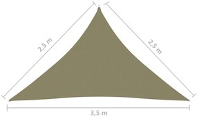 ΠΑΝΙ ΣΚΙΑΣΗΣ ΤΡΙΓΩΝΟ ΜΠΕΖ 2,5 X 2,5 X 3,5 Μ. ΑΠΟ ΎΦΑΣΜΑ OXFORD 135169