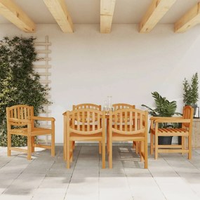 Καρέκλες Κήπου 6 τεμ. 58 x 59 x 88 εκ. από Μασίφ Ξύλο Teak - Καφέ