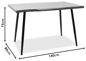 Τραπέζι Neve pakoworld MDF καρυδί-πόδι μεταλλικό μαύρο 140x80x75εκ - MDF - 101-000025